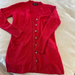 Chic Red Women's Cashmere Cardigan